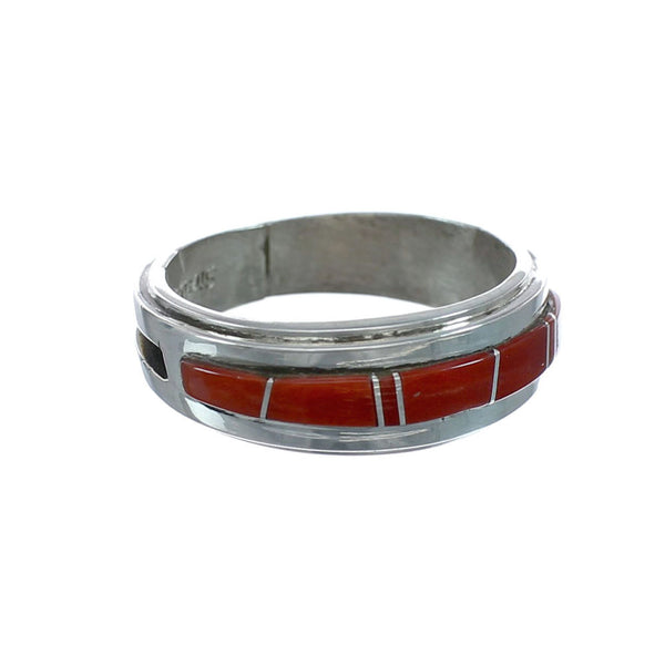 Navajo Coral Sterling Silver Ring Size 6-1/2 AX130118